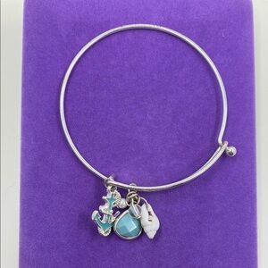 💛 Classic Silver Nautical Charm Bracelet with Blue Accents